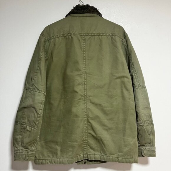 American Eagle Green Field Jacket with Faux Fur Collar - Picture 6 of 11